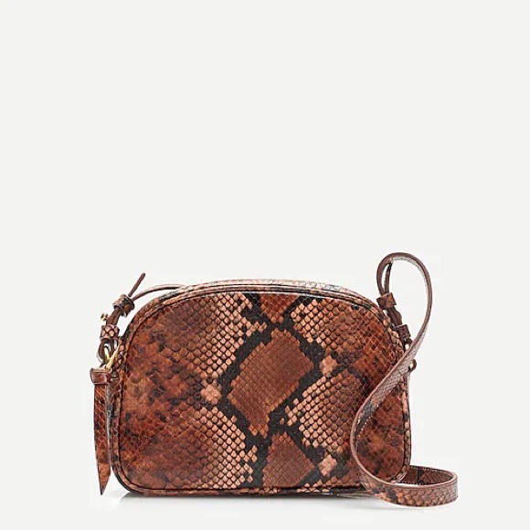 Devon snake-print leather bag w/ detachable strap - Picture 3 of 9